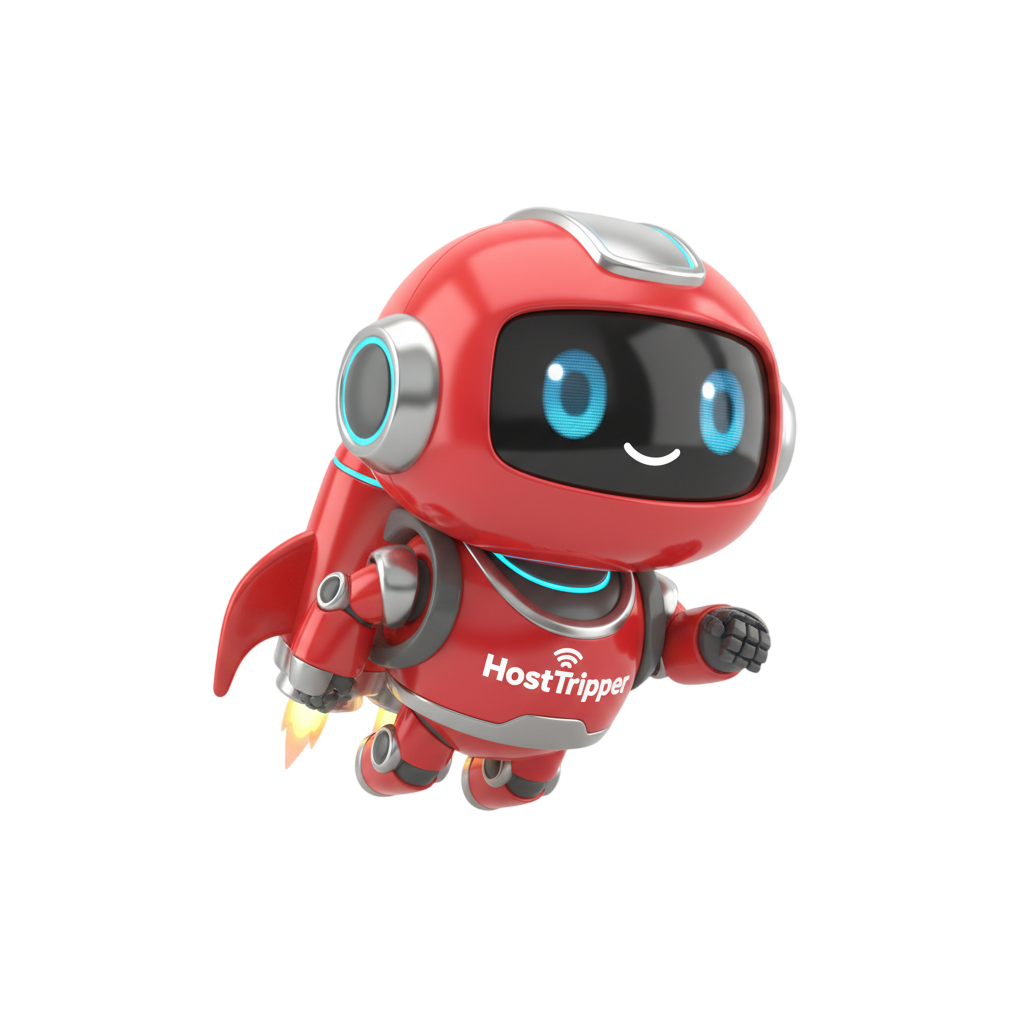 HostTripper mascot - friendly character representing fast, reliable web hosting